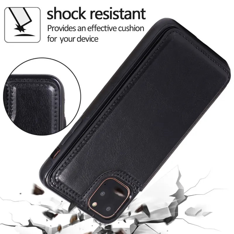 Кожаный защитный чехол-кошелек для iphone 11 Pro X XS Max XR многофункциональный