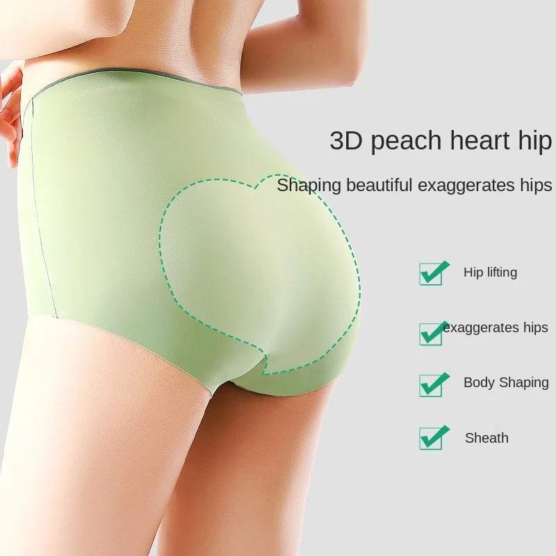 

MiiOW 4 High-waisted Abdomen Ice Silk Seamless Underwear Women's Graphene Antibacterial Spring and Summer Thin Breathable Briefs