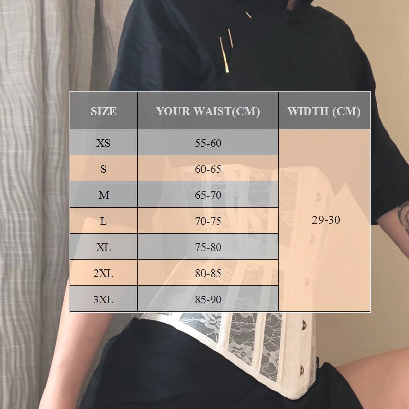 

Sexy Corset Underbust Women Gothic Corset Top Curve Shaper Modeling Strap Slimming Waist Belt Lace Corsets Bustiers Black White