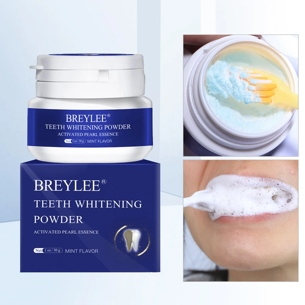

BREYLEE Teeth Whitening Powder Toothpaste Dentist Tools White Teeth Cleaning Oral Hygiene Toothbrush Gel Remove Plaque Stain 30g