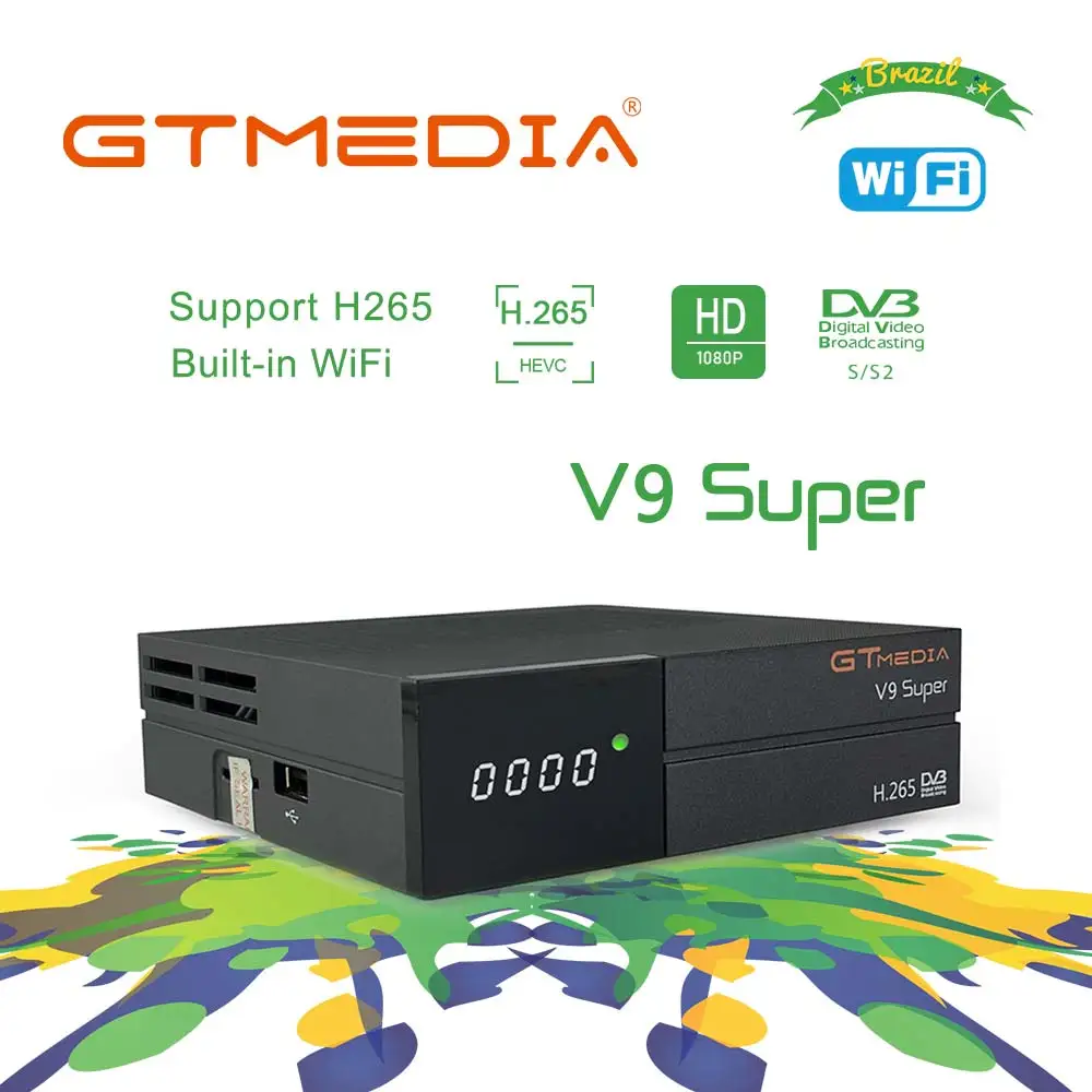 Бразилия GTmedia V9 Супер цифровой ТВ спутниковый ресивер DVB-S2 H.265 HEVC AVS + DRE &amp Biss key PK