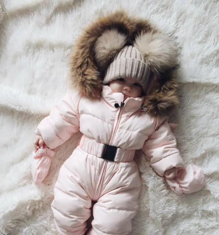 Emmababy Зимняя Теплая Одежда для новорожденных хлопковый комбинезон с капюшоном