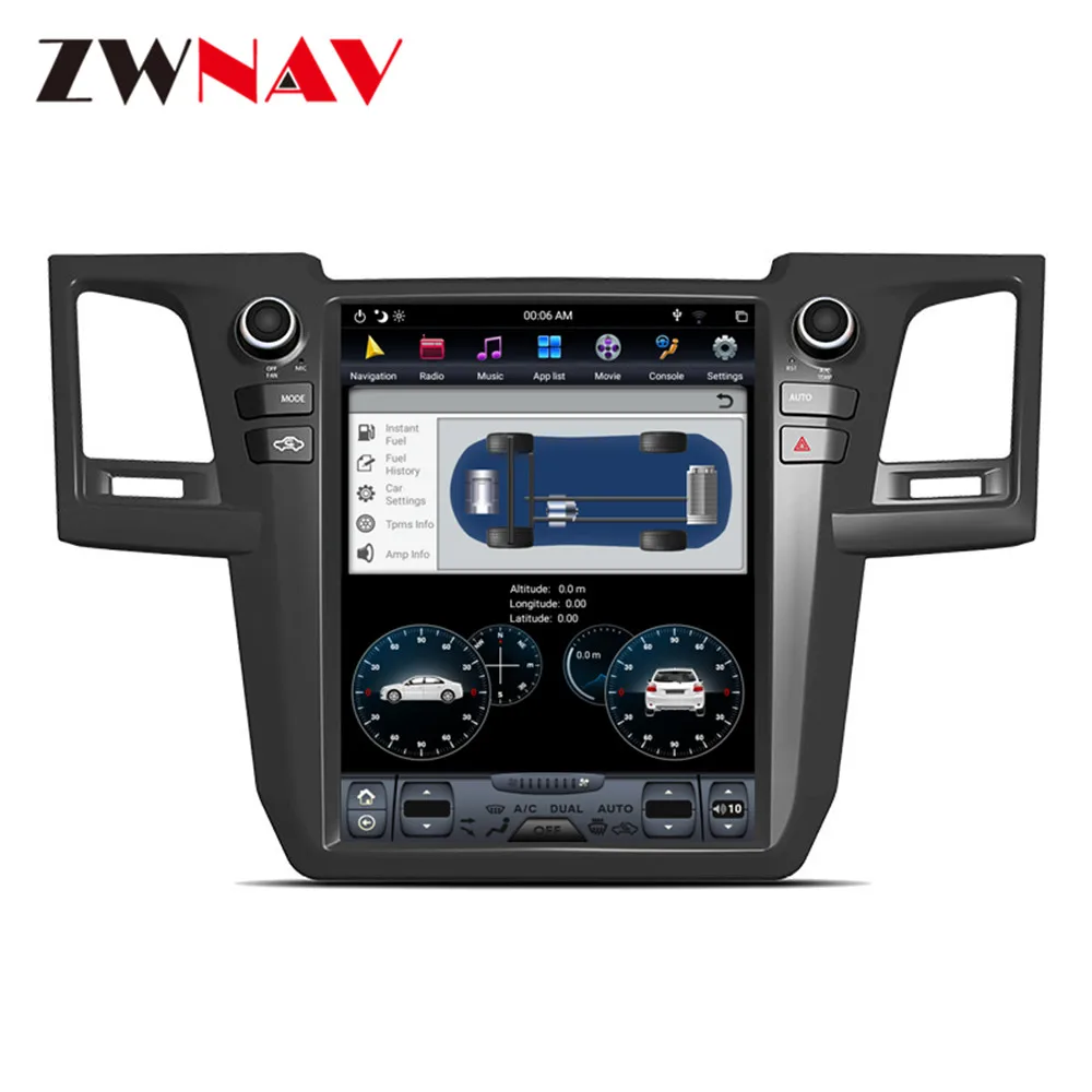 Для вертикального стиля Тесла Android 9 0 Автомобильный GPS Toyota Fortuner 2007-2015