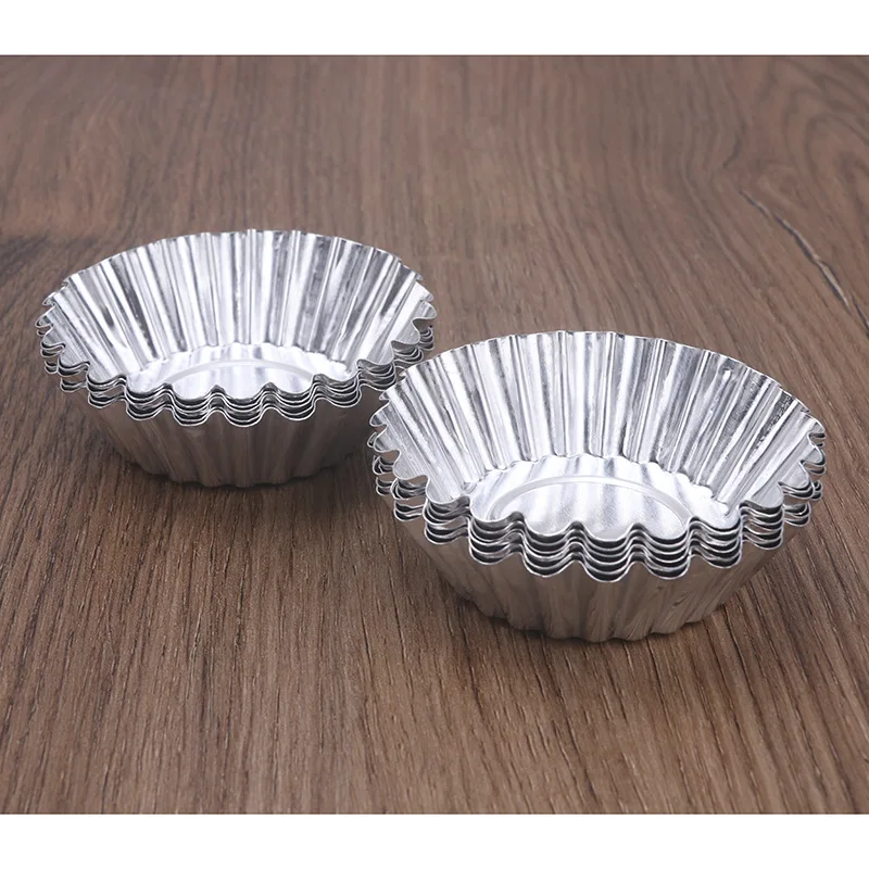

Egg Tarts Mold Grape Tarts Chrysanthemum Cup Round Recyclable Safety Aluminum Thickened Egg Tarts Cup Cake Mold Kitchen Supplies