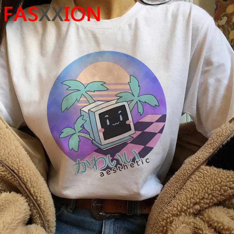 

Эстетика Vaporwave футболки Женская белая футболка эстетическое в уличном стиле гранж винтажные футболки harajuku kawaii