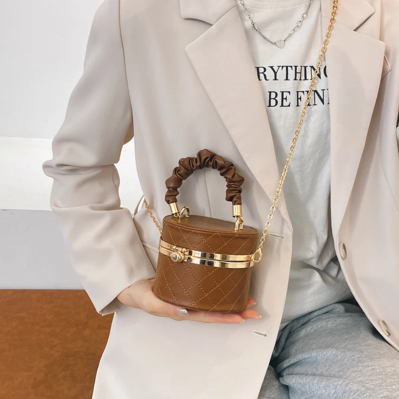 

Fashion crossbody bags rhombic bucket lady's handbag Solid chain bucket women's bag sac a main purses and handbags bolso mujer