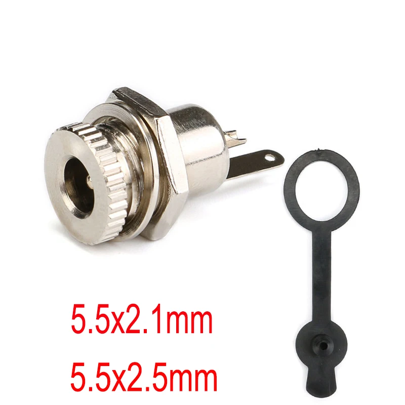 DC099 5.5 mm x 2.1mm 2.5mm DC Power Jack Socket Female Panel Mount Connector metal 5.5*2.1 5.5*2.5