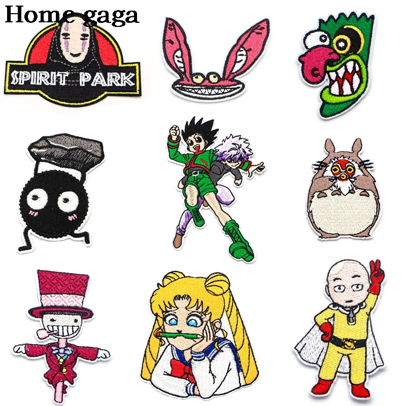 

DB027 Homegaga Cartoon Anime Cute Patches Embroidery Patches For Clothes DIY Iron On Patches On Clothes Kids Cat Patch