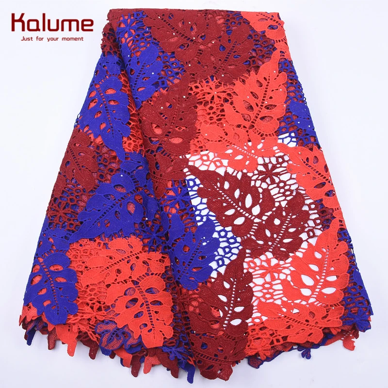 

Kalume New Listing African Guipure Cord Lace Fabric Embroidery Nigerian Water Soluble Cord Lace For Wedding Party Cord Lace 2048