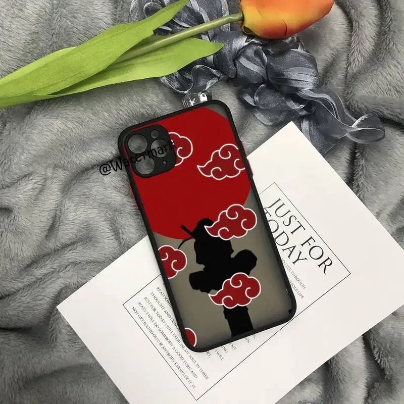 Чехол для телефона с аниме Akatsuki Cloud Icon IPhone 13 12 11 Pro Max Xs Xr X 7 8 Plus черный матовый