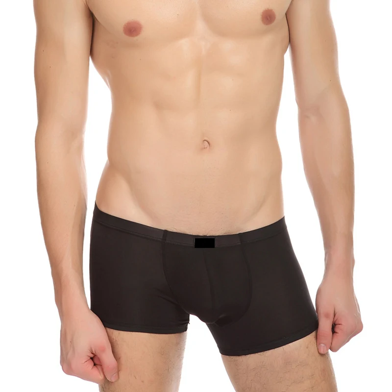 

Super Thin Breathable Men Sexy Boxer Breathable Transparent Underwear Ice Slik Underpants Boxer Shorts Calzoncillos Hombre