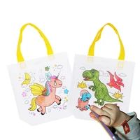 12 pcs eco diy graffiti coloring drawing handmade non woven party gift bags for kids children filling drawing educational toys