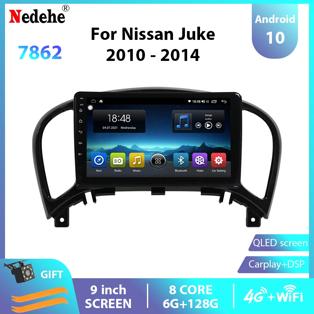 

Автомагнитола 9 дюймов IPS Android 10, аудио-и видеоплеер для Nissan Juke YF15 2010-2014, Авторадио 2 Din, GPS-навигация Carplay 4G WiFi