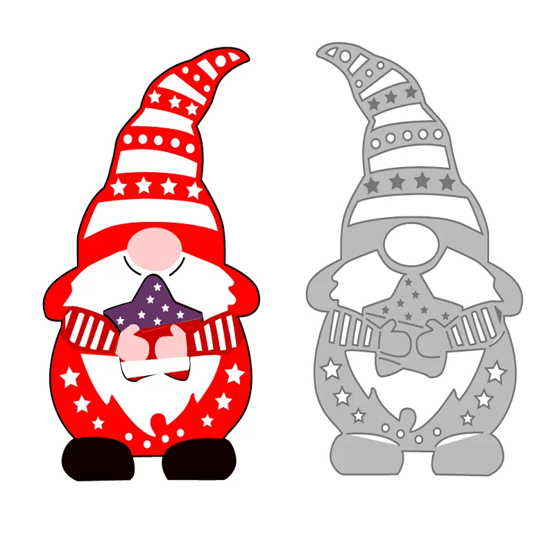 

Flower Curly Beard Santa Face Metal Cutting Dies Merry Christmas Doll Gift Stencil Embossing DIY Scrapbooking Card Craft