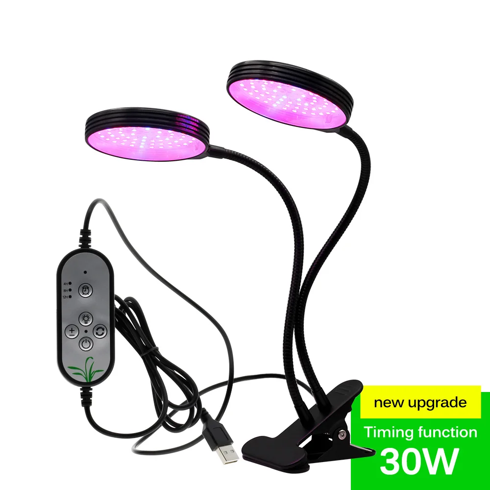 30W Полный спектр Phytolamps DC5V USB СВЕТОДИОДНЫЙ светильник для выращивания 3 Вт 9 Вт 15 Вт 18 Вт 27 Вт 30 Вт 45 Вт настольные Фито лампы с зажимом для растений цветы коробка для выращивания - Испускаемый цвет: 30W