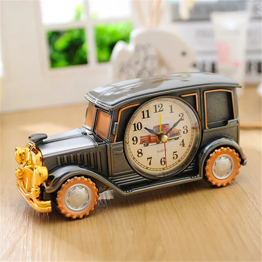 

Cute Retro Car Alarm Clocks Creative Antique Desktop Table Clocks Ornaments Home Decoration Bedside Digital Clock Birthday Gifts