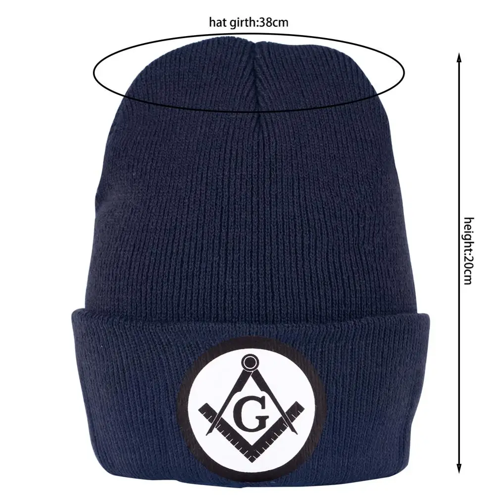 Черная трикотажная шапка Freemasons Mark Logo Beanie шапки зимние теплые вязаные одноцветные
