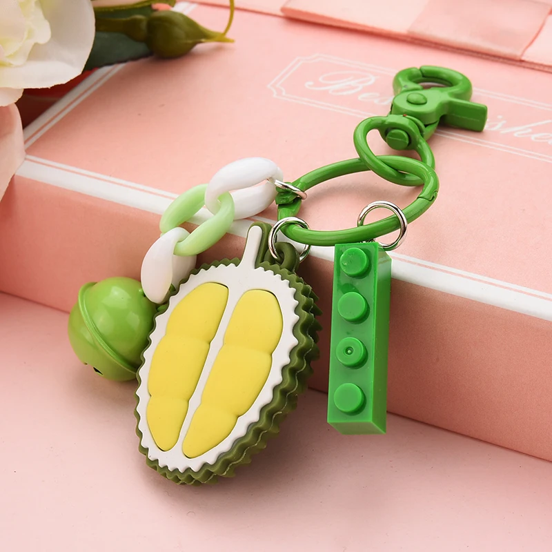 

Fashion Durian Fruit Keychain New Key Chain for Women Men Bag Car Pendant Keyring Holder Jewelry Gifts Key Ring EH083