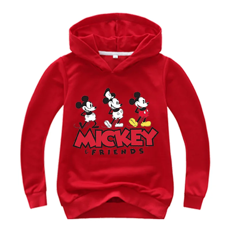 Новая Осенняя Повседневная Толстовка с Микки и Минни для мальчиков девочек