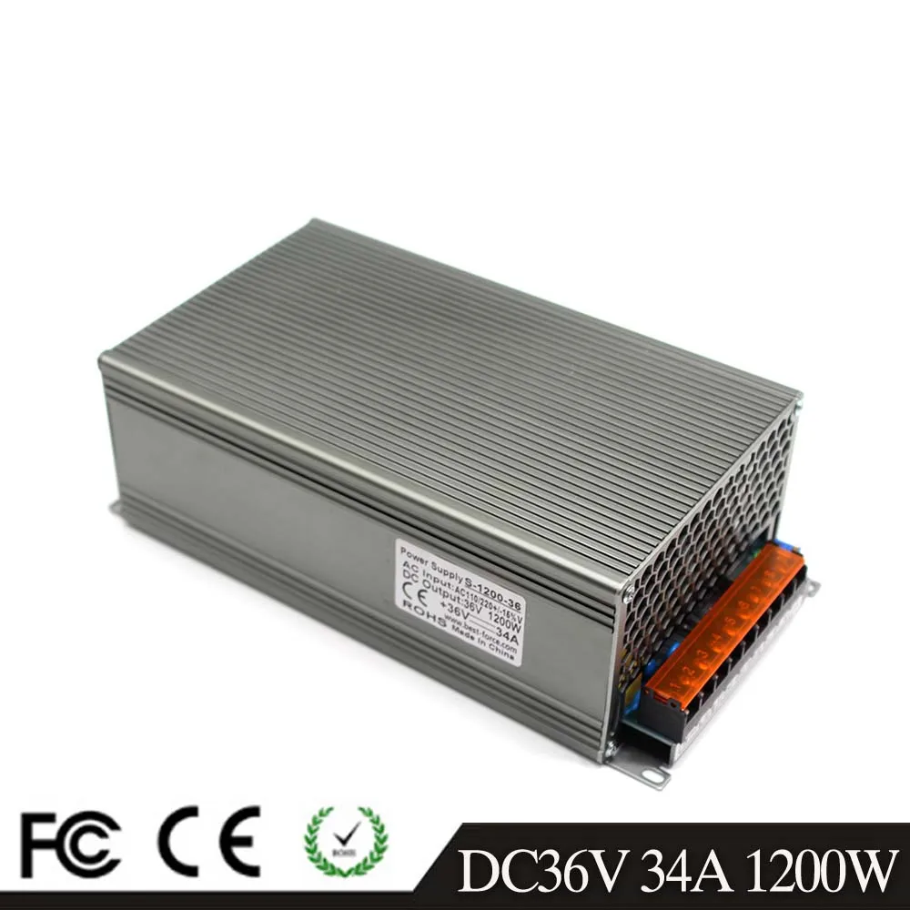 Источник питания с переключением на один выход трансформатор 36 В 34 А 1200 Вт 110 220