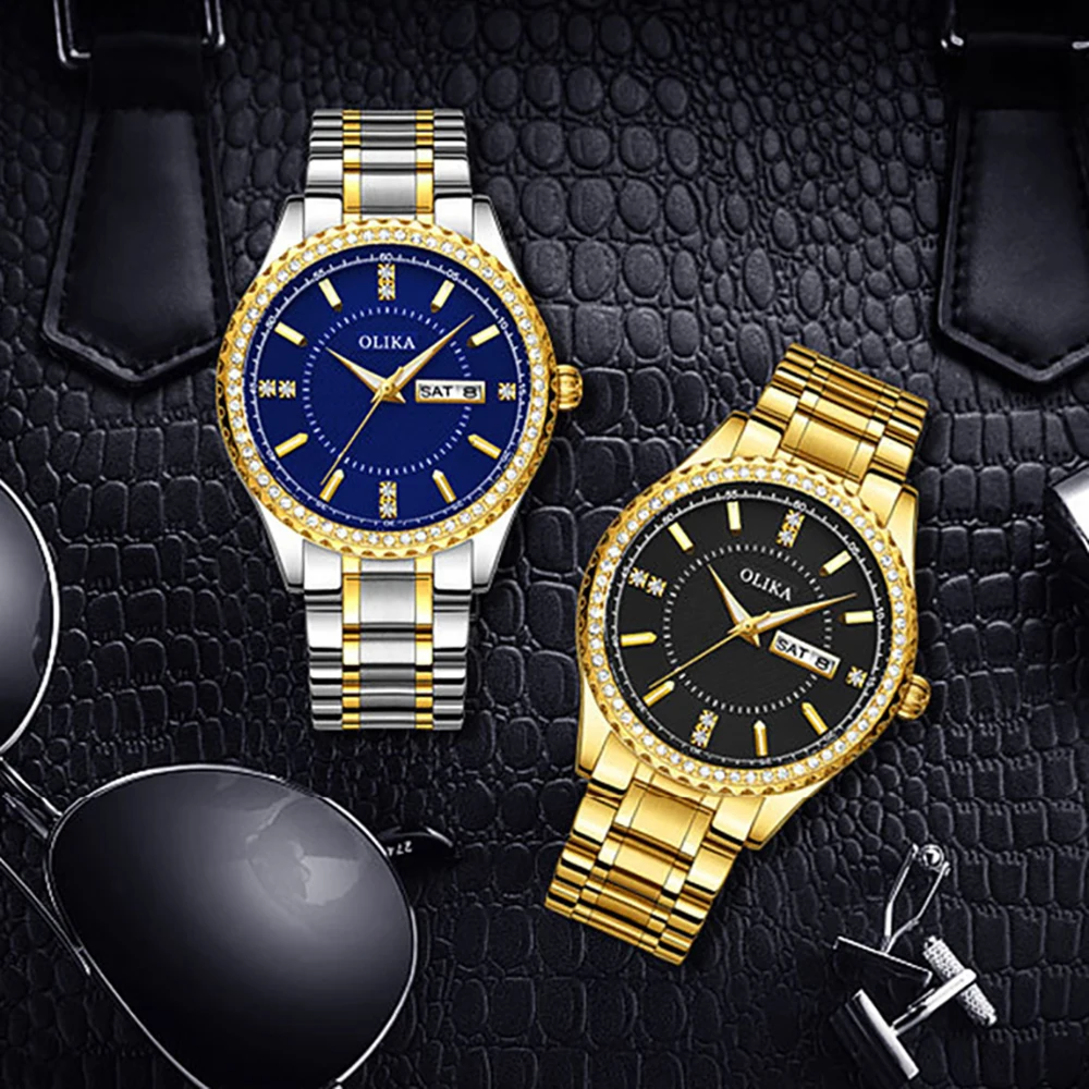 

Роскошные мужские наручные часы Reloj Mannen , золотые дизайнерские , хронограф, бизнес Masculino, кварцевые модные , календарь , алмаз 2020 relogios men watch