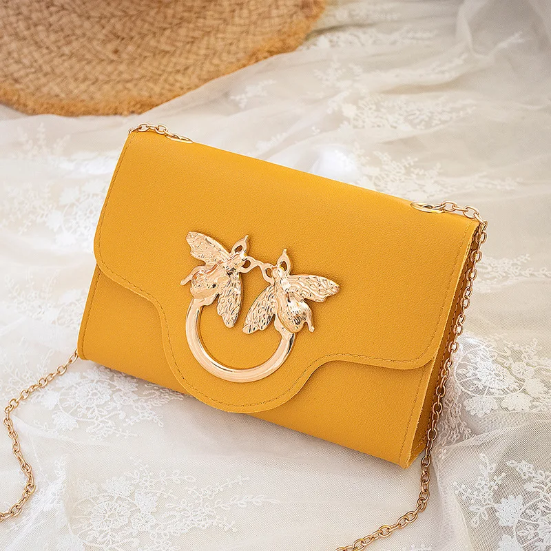 

Fashion Korean Double Bee Chain Small Versatile Women's Small Cute Phone Handbag Crossbody Bags For Women Bag Bolsa Feminina Sac