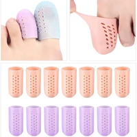 silicone thumb toe protector sleeve separator toe covers tube with holes feet care breathable comfortable correction tools