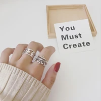 fmily minimalist 925 sterling silver personality cross ring retro fashion hip hop punk wild jewelry for girlfriend gifts