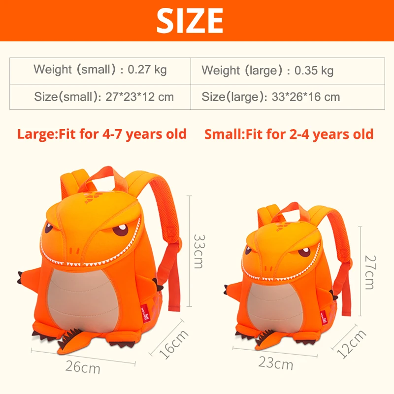 Детский рюкзак с динозавром для мальчиков и девочек водонепроницаемая сумка