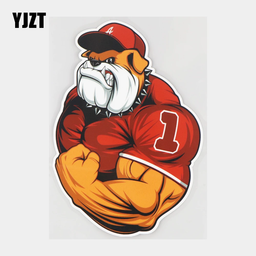 

YJZT 12,5 × 17,4 см творческий мультфильм сильный бульдог чехол против царапин украшения наклейки для автомобилей Аксессуары 21A-0242