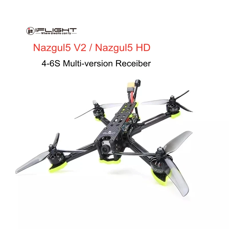 iFlight Nazgul5 V2 HD 5 дюймовый 4 6S Фристайл RC FPV Гоночный Дрон w/ Камера Caddx Ratel и контроллер