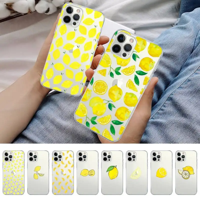 

Summer green leaves fruit lemon Phone Case for iPhone 11 12 13 mini pro XS MAX 8 7 6 6S Plus X 5S SE 2020 XR case