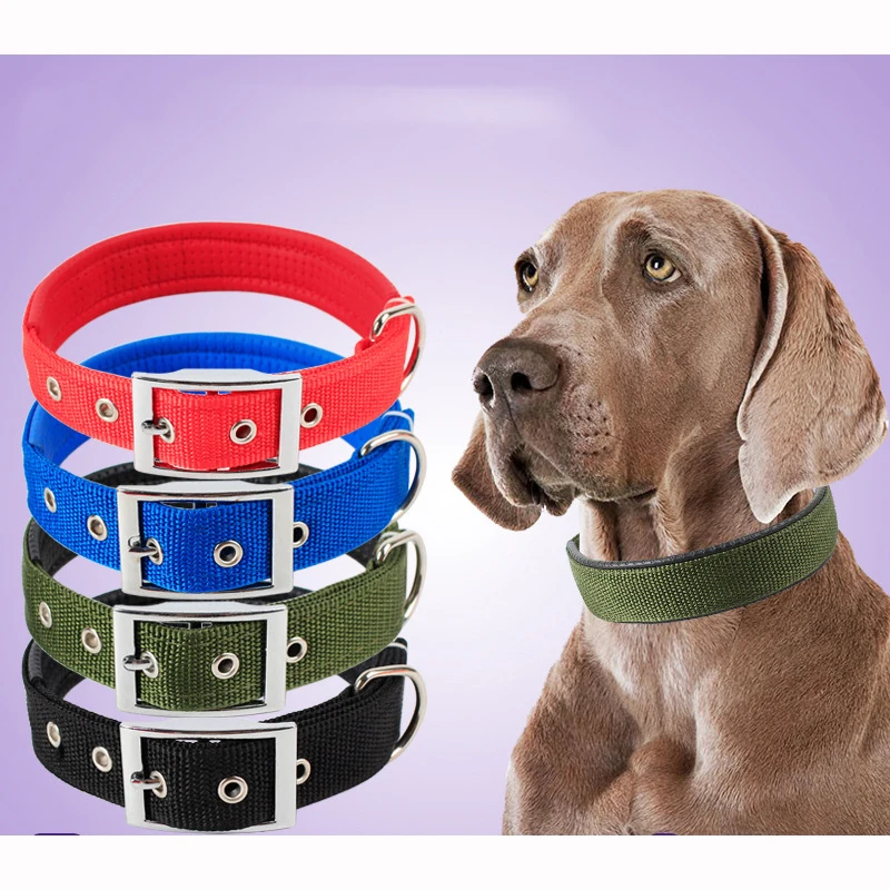

Solid Dog Collars Nylon Dog Collar for Small Medium Large Dogs Teddy Keji Pitbull Bulldog Beagle Dog Harness Pet Accessories