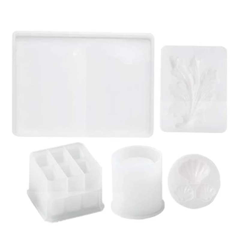 

5 Pcs Silicone Resin Molds 9-Slot Epoxy Molds Pen Holder for Epoxy Crafts DIY