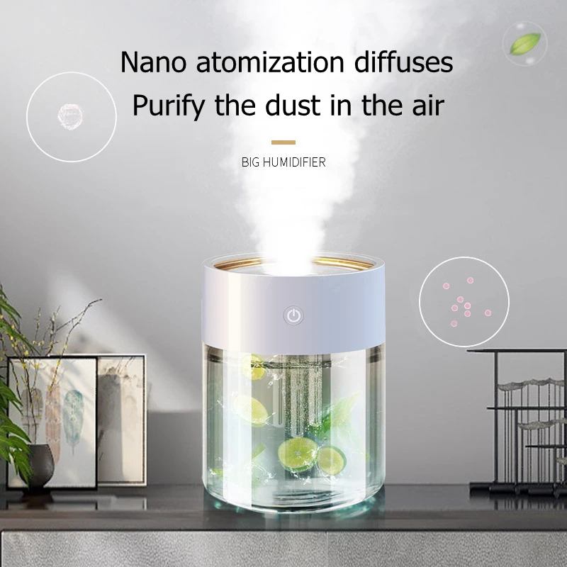 2000ML Air Humidifier USB Ultrasonic Aromatherapy Essential Oil Diffuser With LED Lamp Triple Nozzle Heavy Fog Aroma Humidifiers | Бытовая