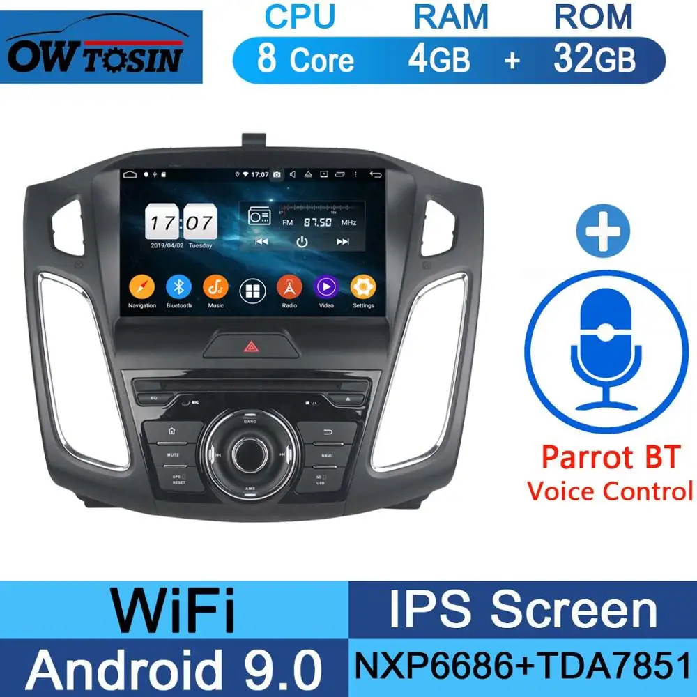 32G Parrot BT " ips 1920*1080 8 ядерный 4G+ 64G Android 9,0 автомобильный dvd-плеер для Ford Focus 2012 2013 DSP радио gps Parrot BT - Цвет: 32G Parrot BT