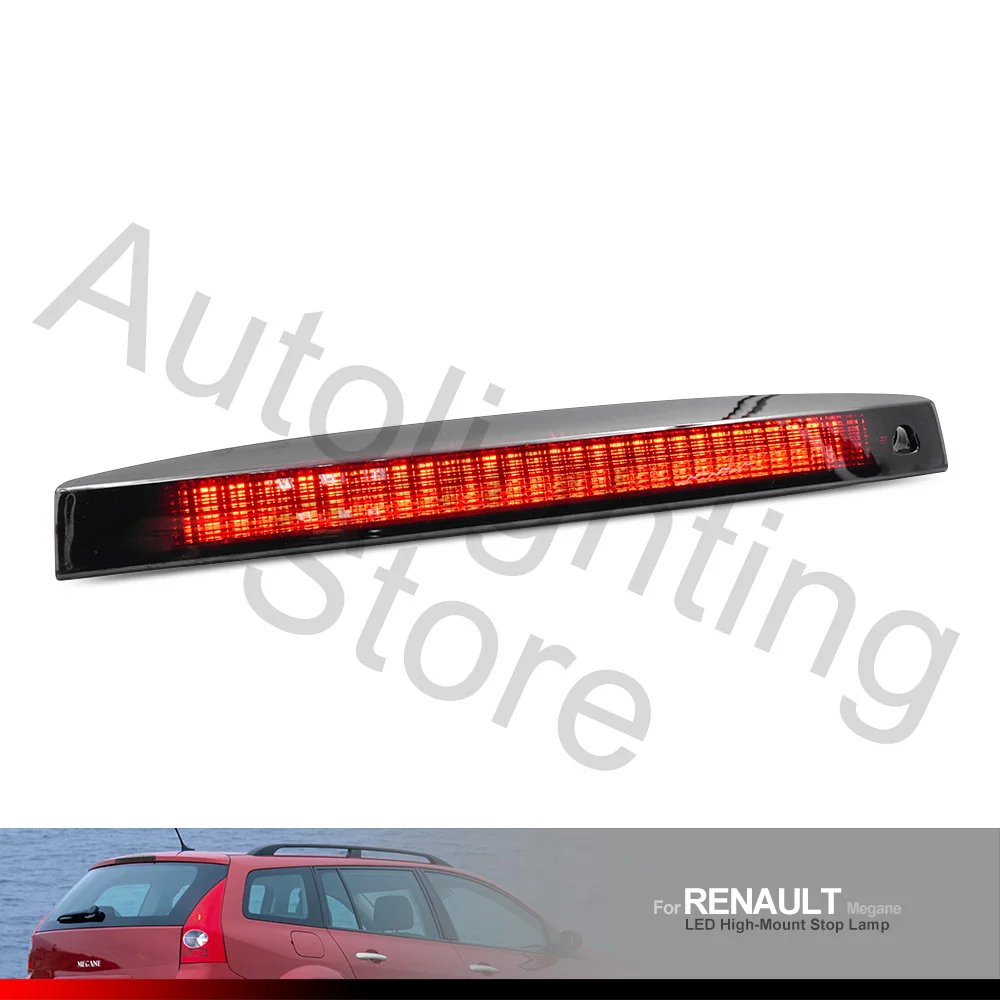 1Pc Smoked Lens LED High Mount Third Brake Light For Renault Megane II MK2 Estate 2003-2009 3rd Stop Lamp Tail Warning Lights - купить по