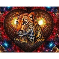 diamond painting leopard animal heart shape pattern 5d embroidery full square diamond cross stitch kit home decor new year gifts