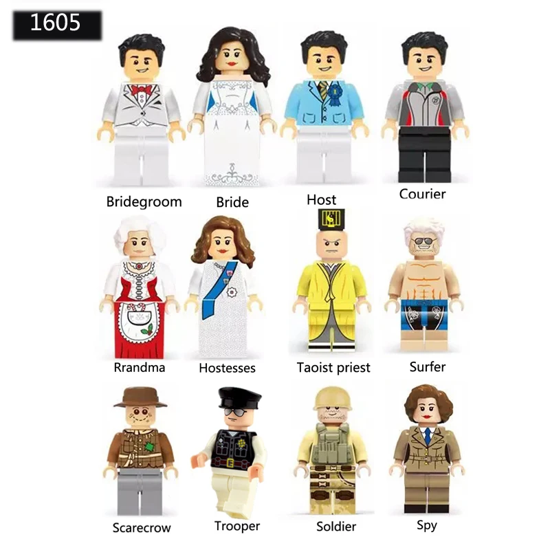 (1605)12pcs Девушка профессиональная серия совместимые блоки Друзья Строительные кирпичи игрушки сцена ролевые игры игрушки подарок - Цвет: (1605)12pcs
