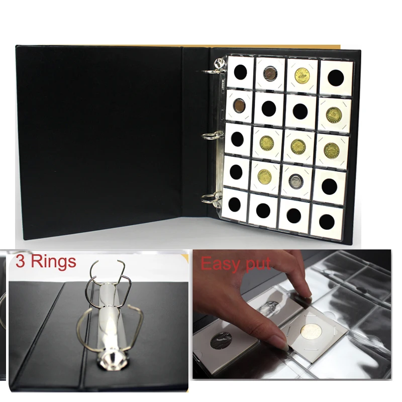 Новинка! Картонный держатель для монет PCCB 20 сменный Альбом темно синего цвета