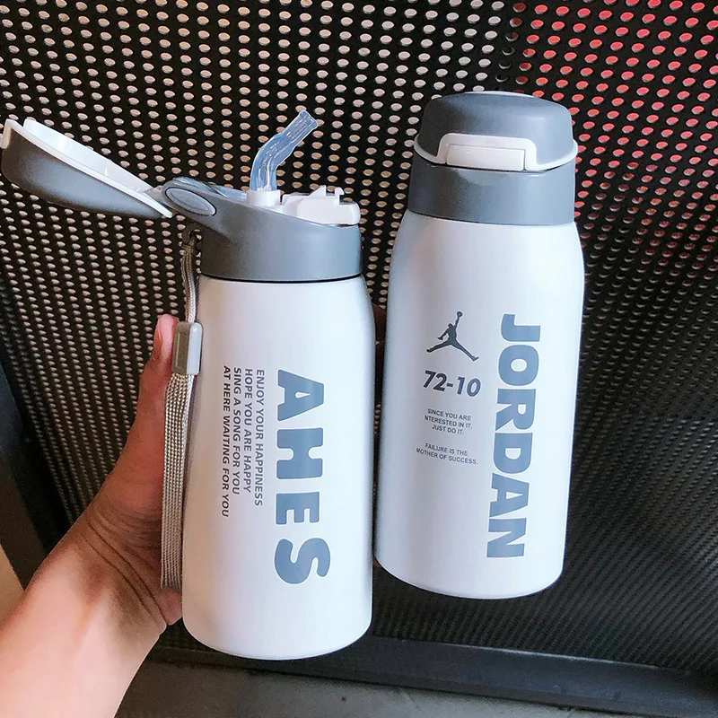 Спортивная изоляционная чашка модная для воды с соломенной фитнеса портативная