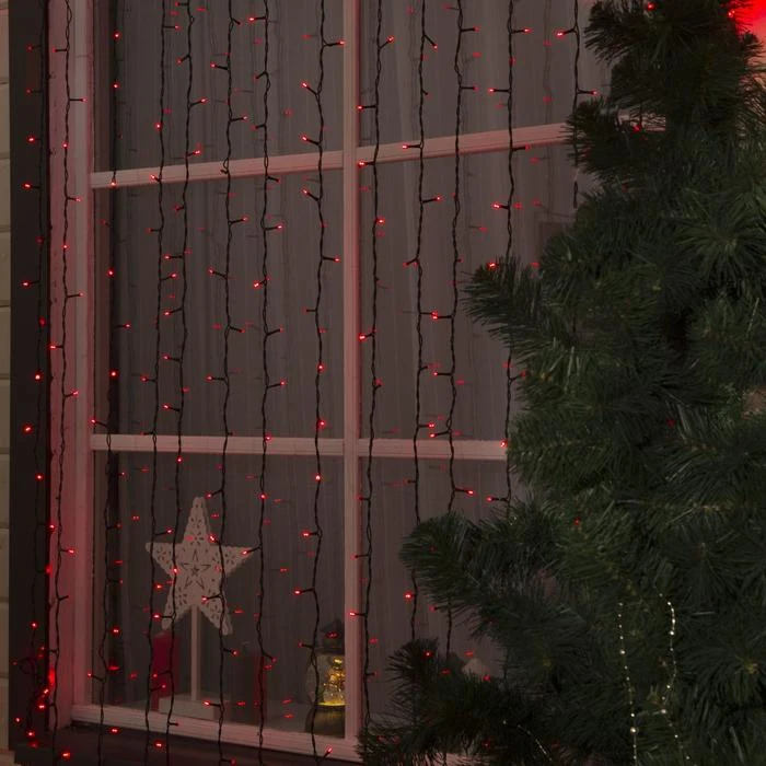 Garland &quotCurtain" street UMS 2 x 6 m 2W LED-1440-220V fixing dark thread red glow | Освещение