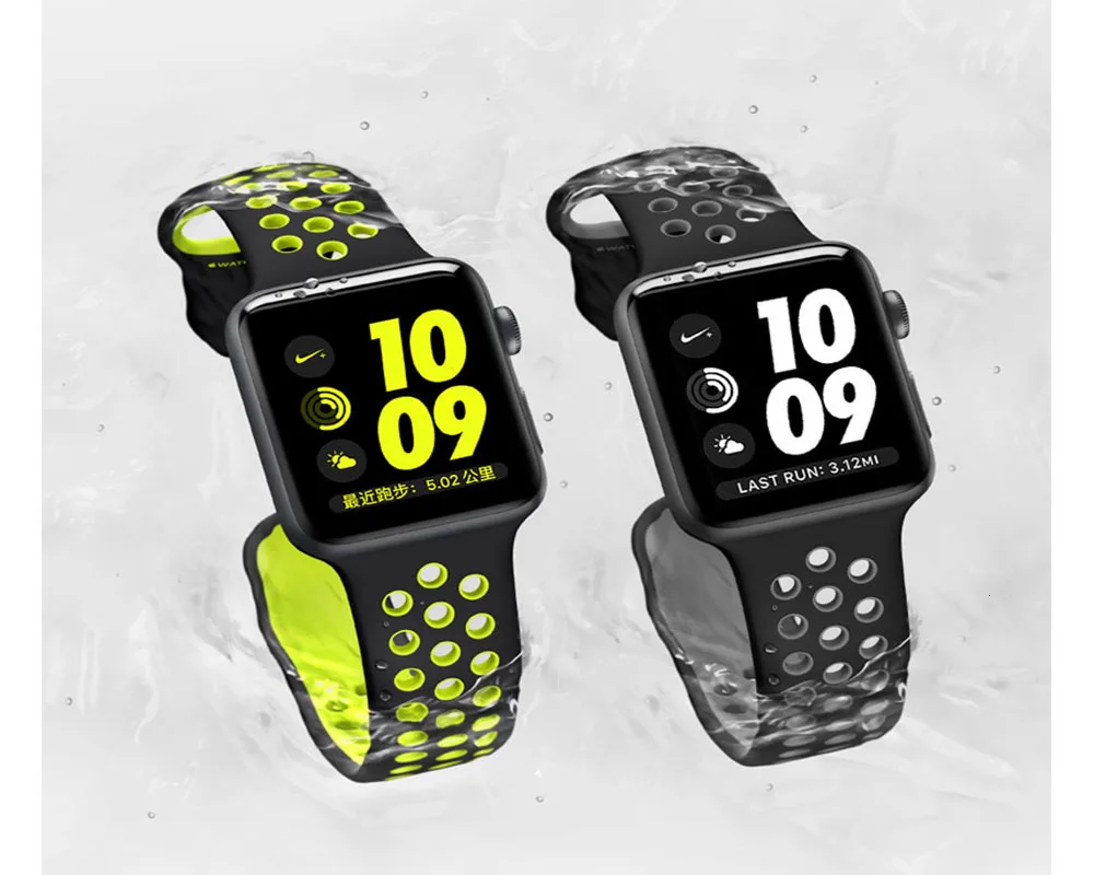 Мягкий силиконовый сменный Браслет для Apple Watch серии 1 2 3 дышащий ремешок iwatch 42 мм iwatch ремешок 38 мм ремешок