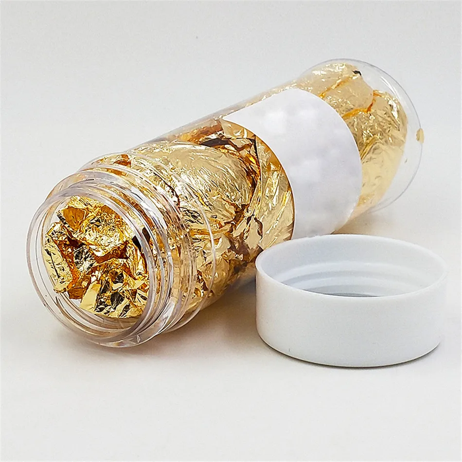 

1PCS Edible Grade Genuine Gold Leaf Schabin Flakes 2g 24K Gold Decorative Dishes Chef Art Cake Decorating Tools Chocolate