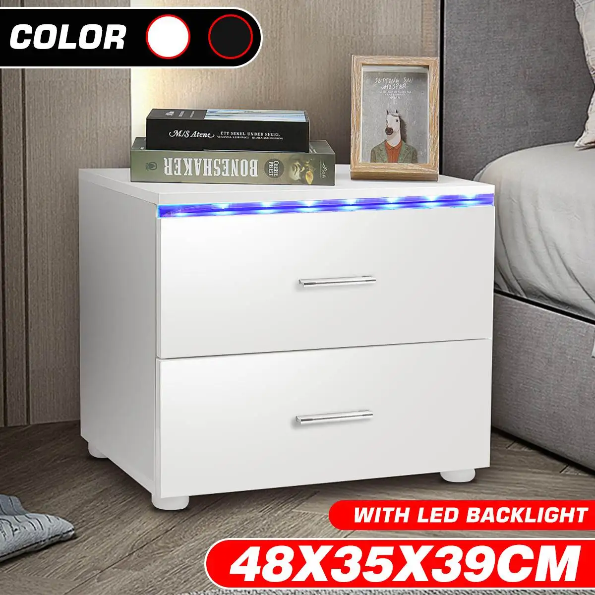 

Многофункциональный прикроватный столик, высокий глянцесветодиодный RGB-светодиод, журнальные столики, современная мебель для гостиной, ди...