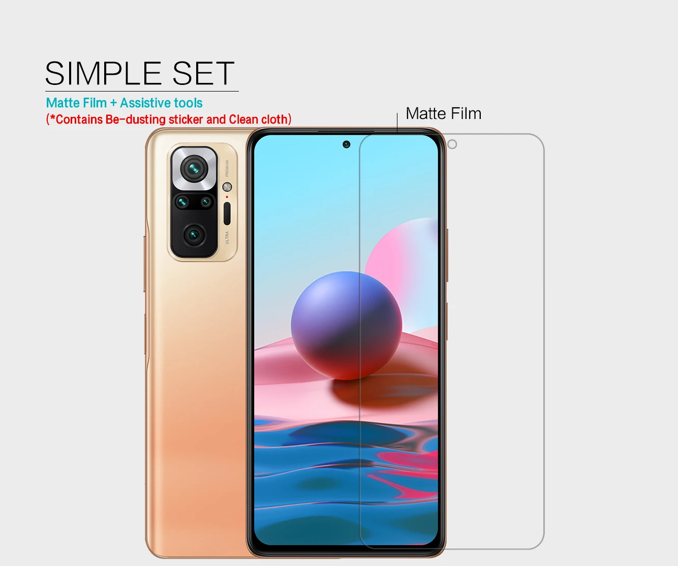 Защита экрана для Xiaomi Redmi Note 10 Pro Max Nillkin прозрачная/Матовая Мягкая Пластиковая