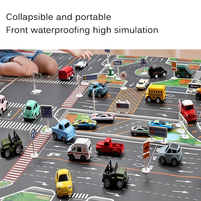 

Children Traffic Parking Map Car Portable Play Mat Waterproof Parking Lot Kids Map Playmat Kids Climbing Pad Educational Toys