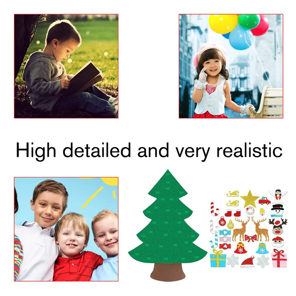 

Kids DIY Felt Christmas Tree Christmas Decoration for Home Navidad 2021 New Year Gifts Christmas Ornaments Santa Claus Xmas Tree