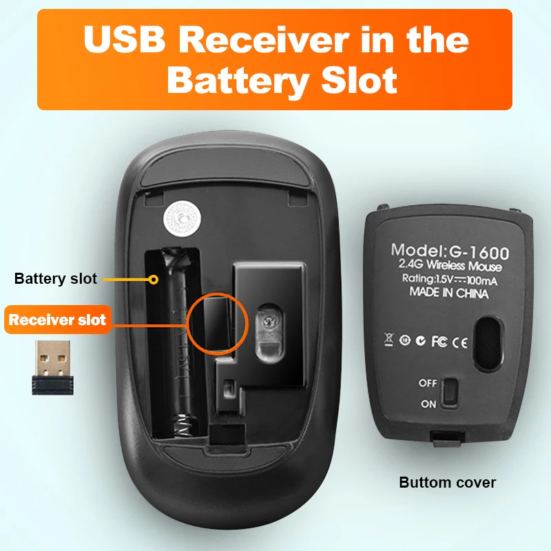 

iMice Wireless Mouse Silent Computer Mouse 2.4Ghz 1600 DPI Ergonomic Mause Noiseless USB PC Mice Mute Wireless Mice for Laptop