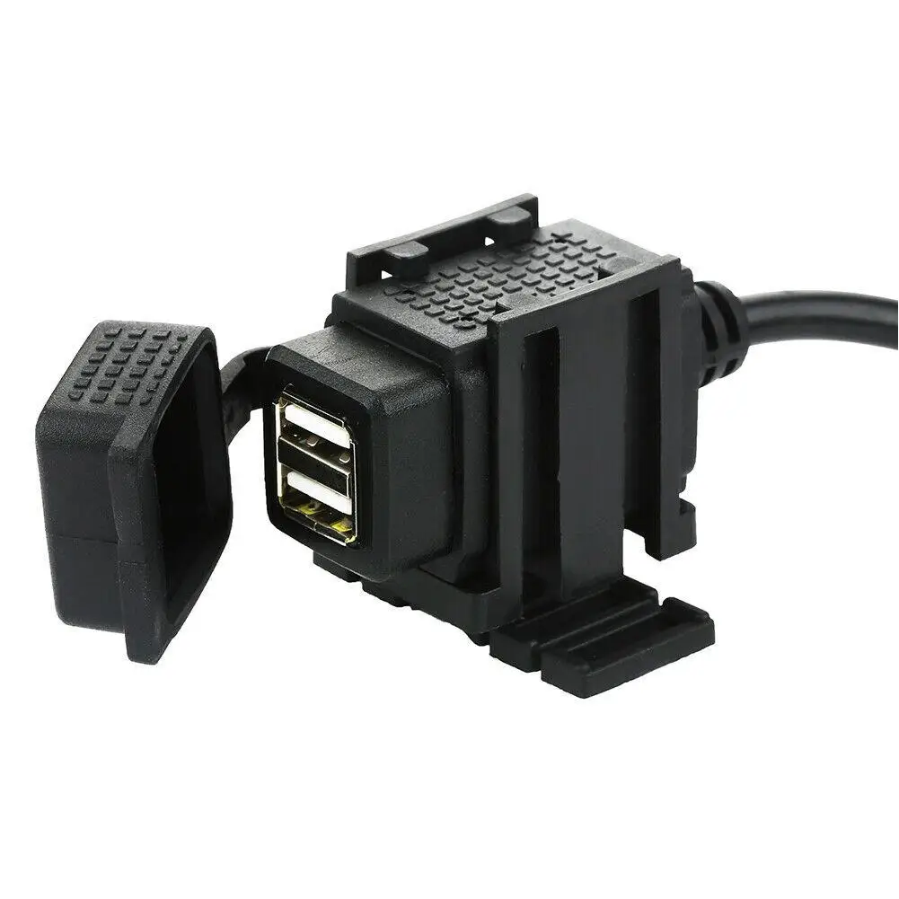 

12V-24V Motorcycle Handlebar Dual USB Socket Charger Power Adapter for Mobile Phone GPS Universal Motorcycle Charger Handlebar